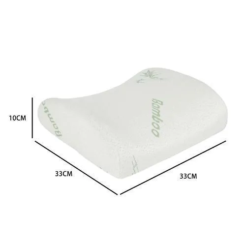 Bamboo Memory Foam Lumbar Support Back Cushion w/ Strap Lower Back Pillow