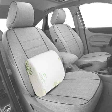 Bamboo Memory Foam Lumbar Support Back Cushion w/ Strap Lower Back Pillow