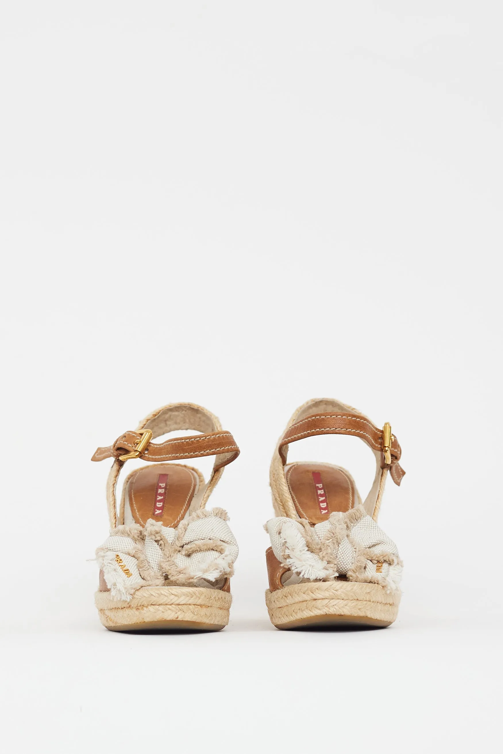 Beige Espadrille Bow Wedge Sandal