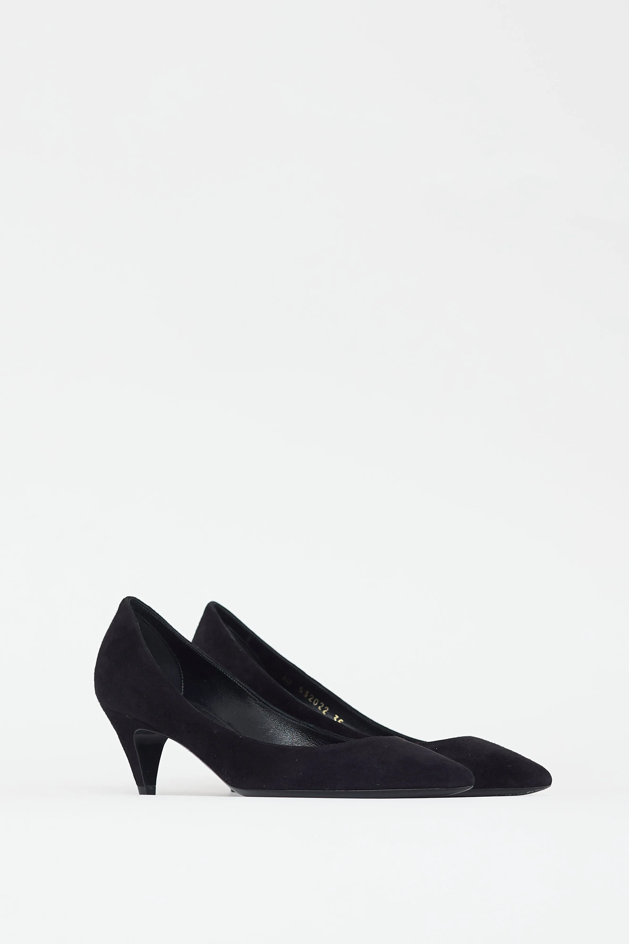 Black Suede Charlotte 55 Low Heel Pump