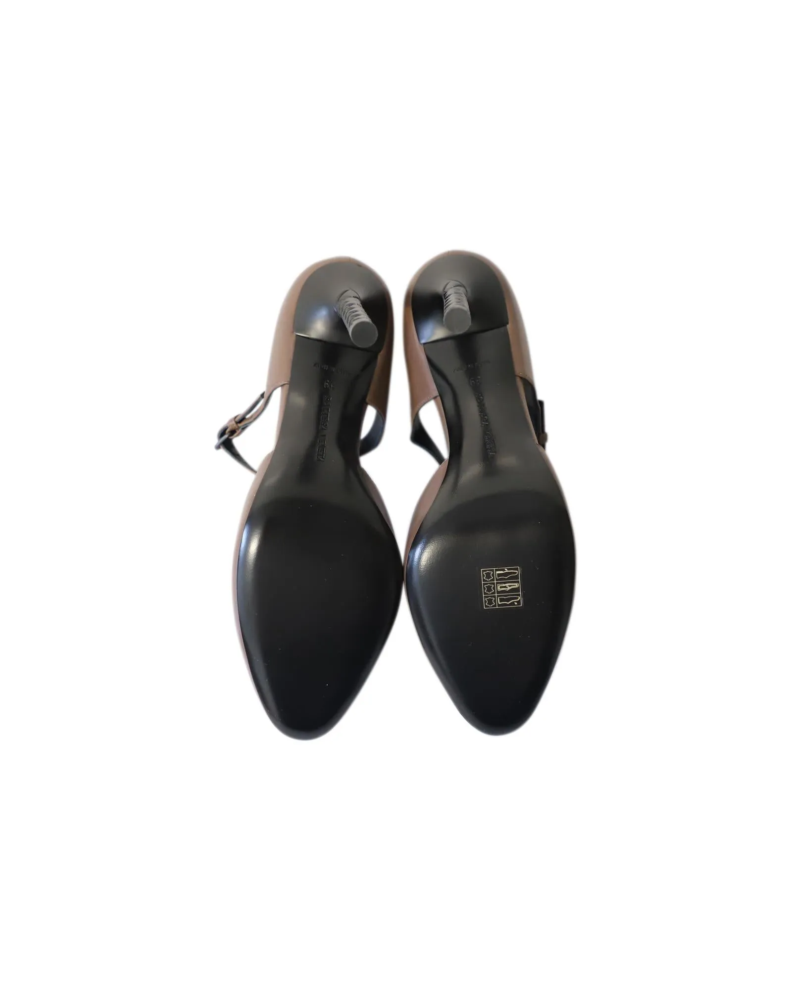 Bottega Veneta Brown Lambskin Leather Mary Jane Pumps