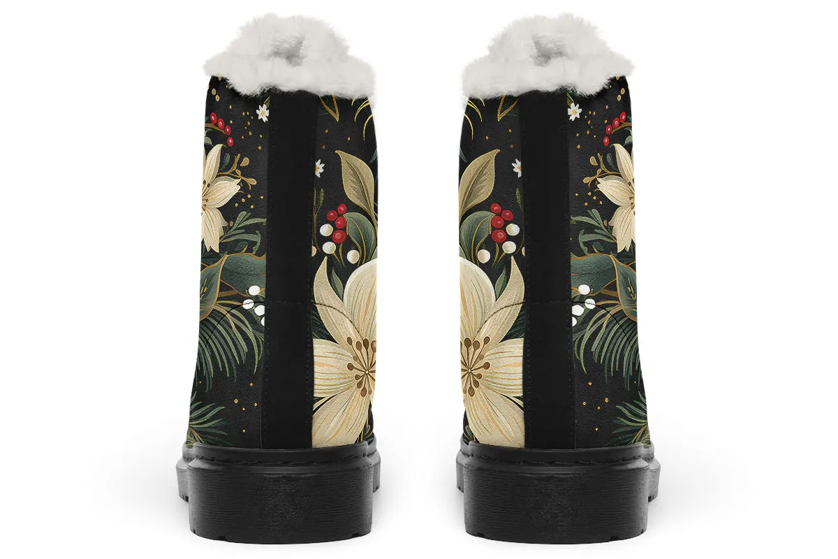 Christmas Flora Faux Fur Boots