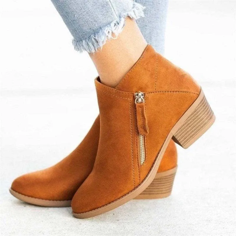 Ivyshape | Boots Women's Low Heel Arch Support Orthopedic Boots