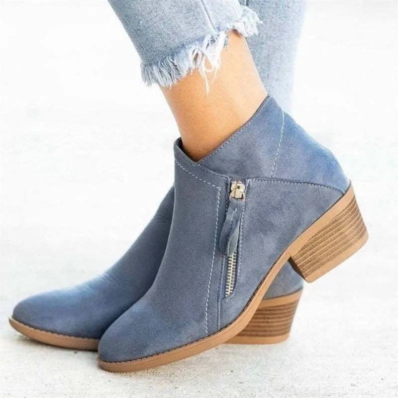 Ivyshape | Boots Women's Low Heel Arch Support Orthopedic Boots