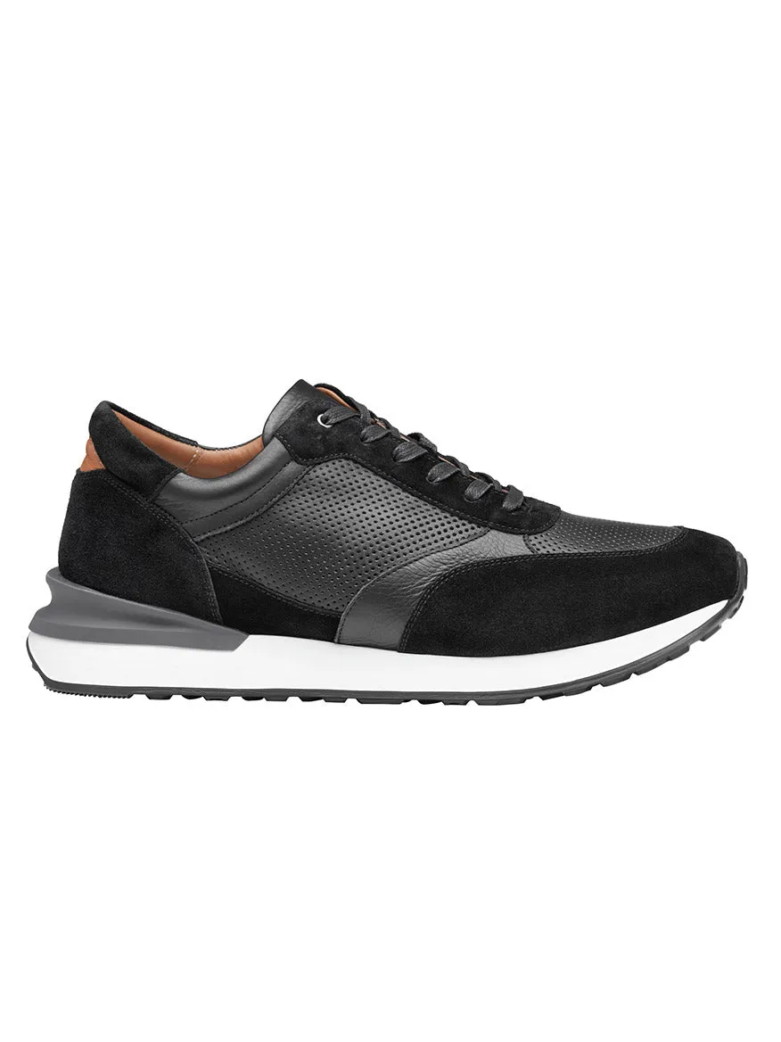 J & M Collection Briggs Jogger in Black Full Grain/Suede