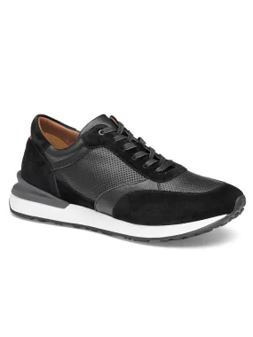 J & M Collection Briggs Jogger in Black Full Grain/Suede