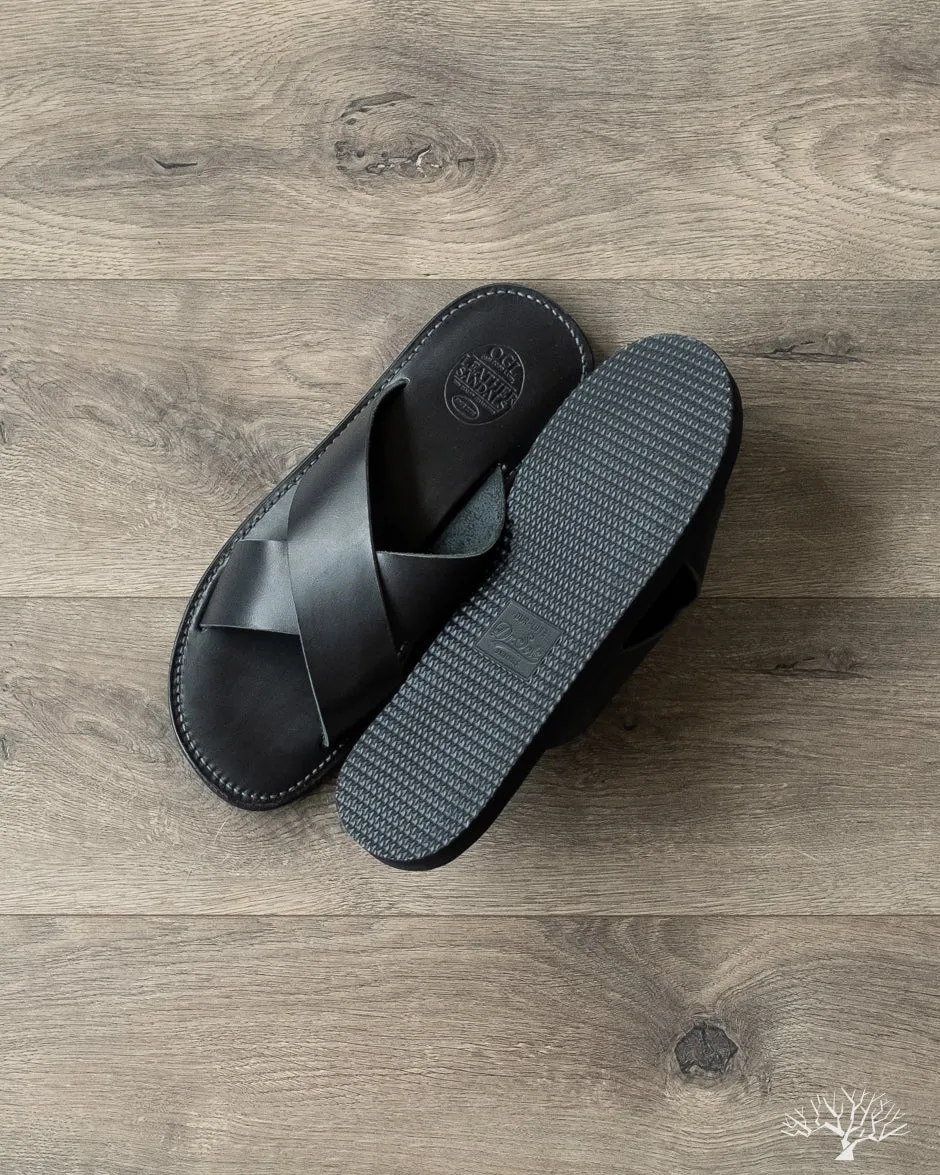 OGL x Dr. Sole Leather Cross Sandals - Black