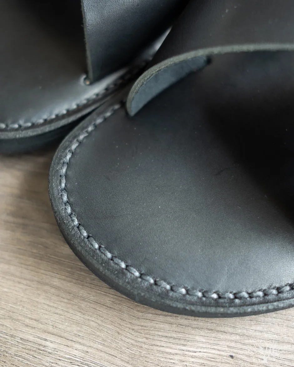 OGL x Dr. Sole Leather Cross Sandals - Black