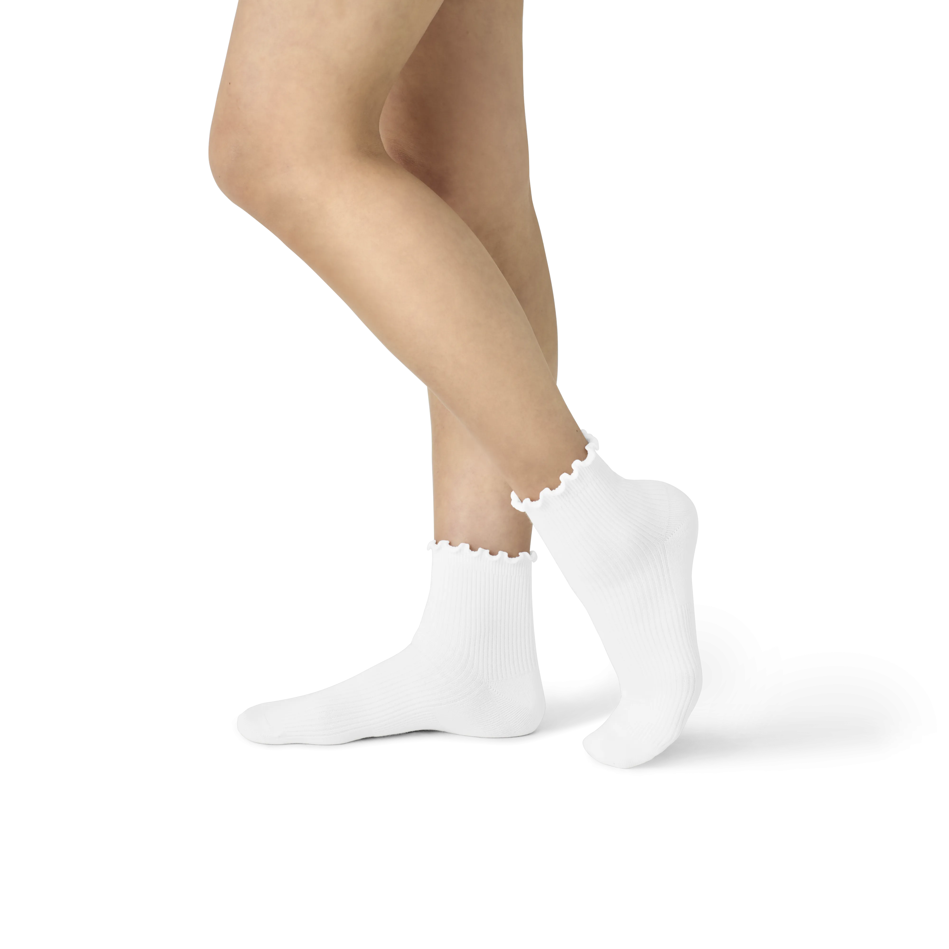 Women's Ruffle Rib Quarter Socks