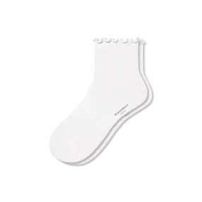 Women's Ruffle Rib Quarter Socks