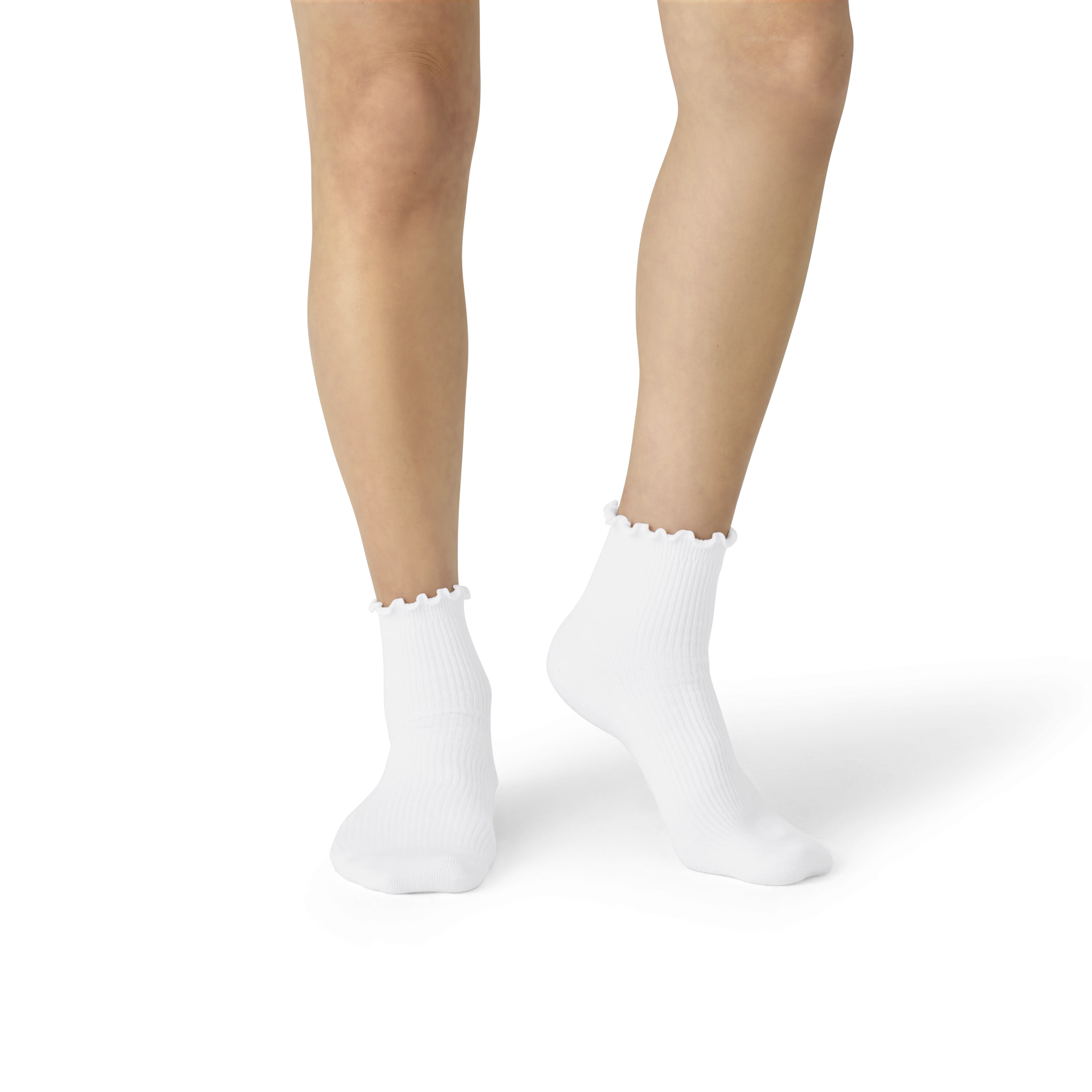 Women's Ruffle Rib Quarter Socks